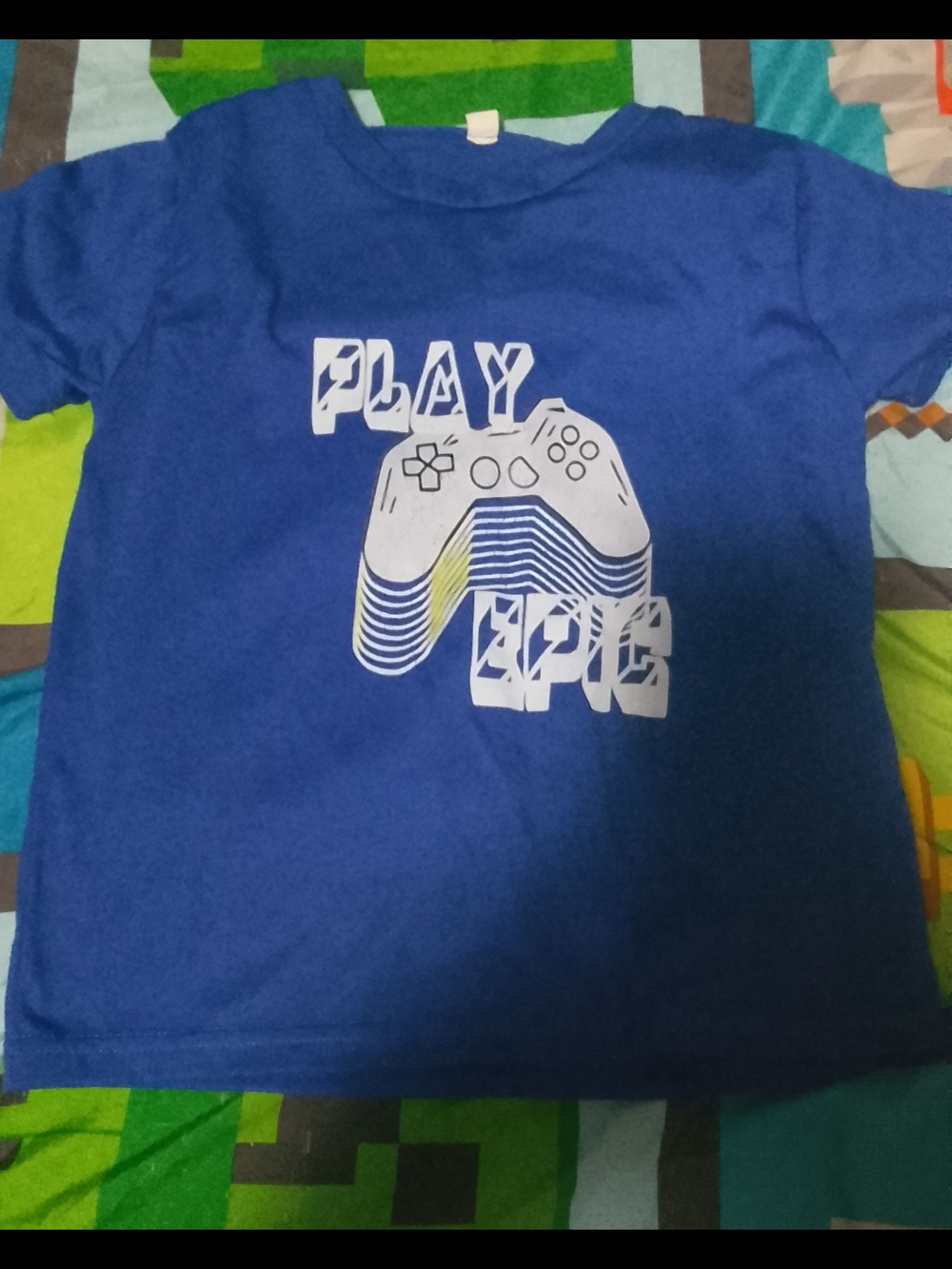 SHEIN Blue 'Play Epic' Graphic Tee